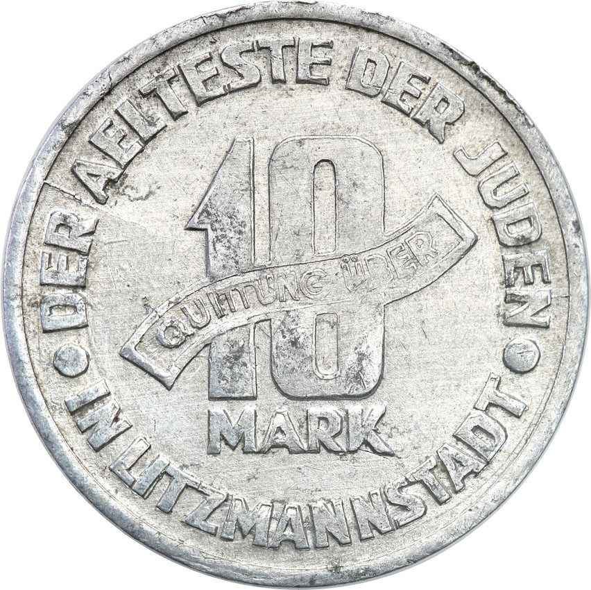 Getto Łódź. 10 Marek 1943, aluminium odmiana 9/4.